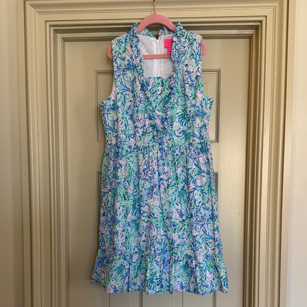 Lilly Pulitzer Girls Dress - Pink & Blue Shell Print